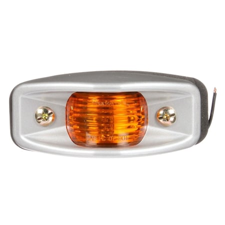 Truck-Lite Incandescent, Yellow Rectangular, 1 Bulb, Marker Clearance Light, Pc, Silver Aluminum 2 Screw,  26311Y